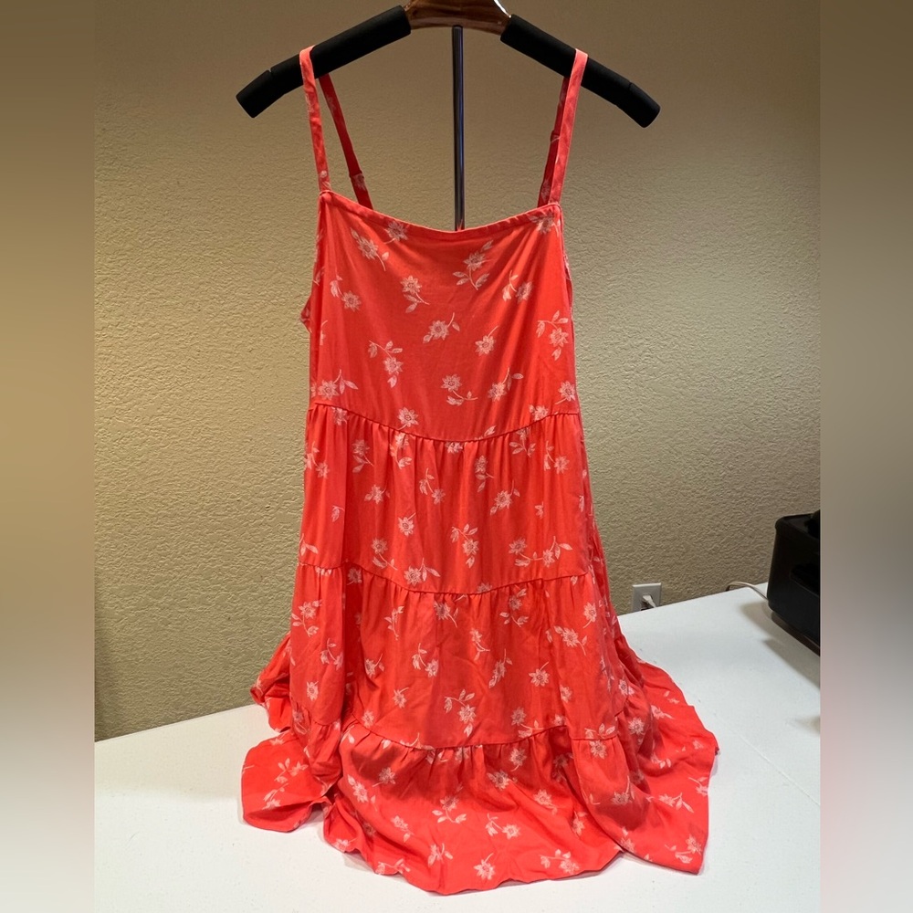 NWT, Old Navy Bright Coral Floral Sundress, Size L